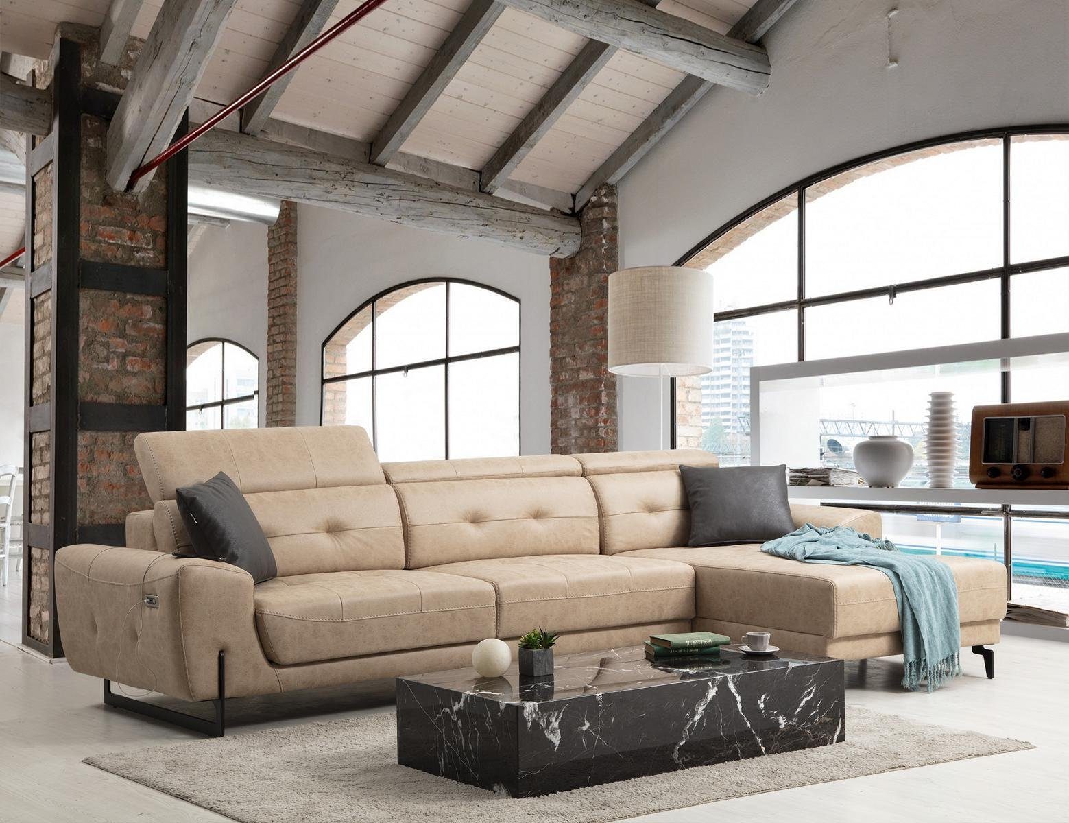 JVmoebel Ecksofa Luxus Wohnzimmer Sofa Couch L-Form Designer Möbel Modern, 3 Teile, Made in Europa | Ecksofas