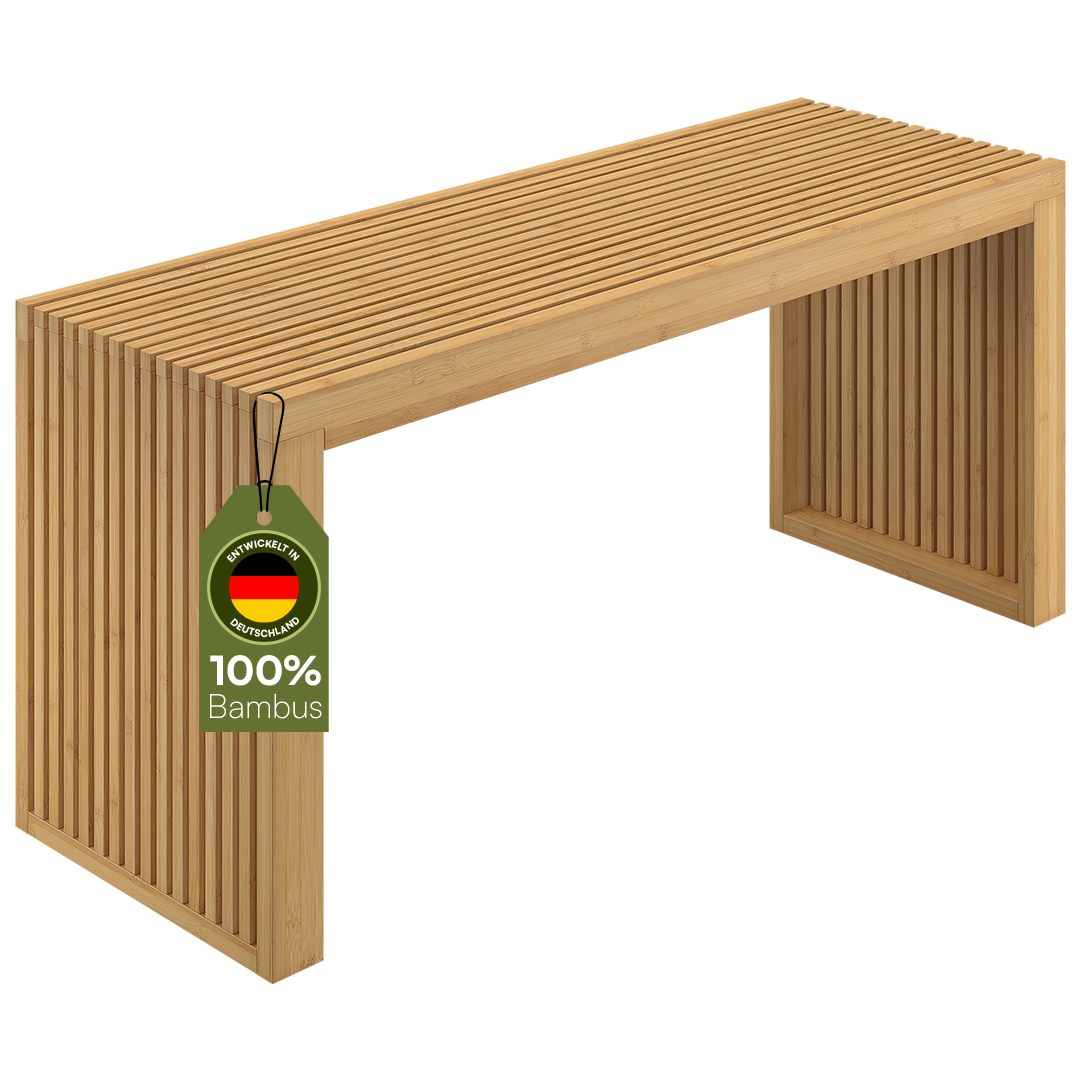 Bellamio Bank Sava aus Bambus (natur, bis 250 kg), für Schlafzimmer/Esszimmer/Flur, Sitzbank ohne Lehne 45x33x100 cm