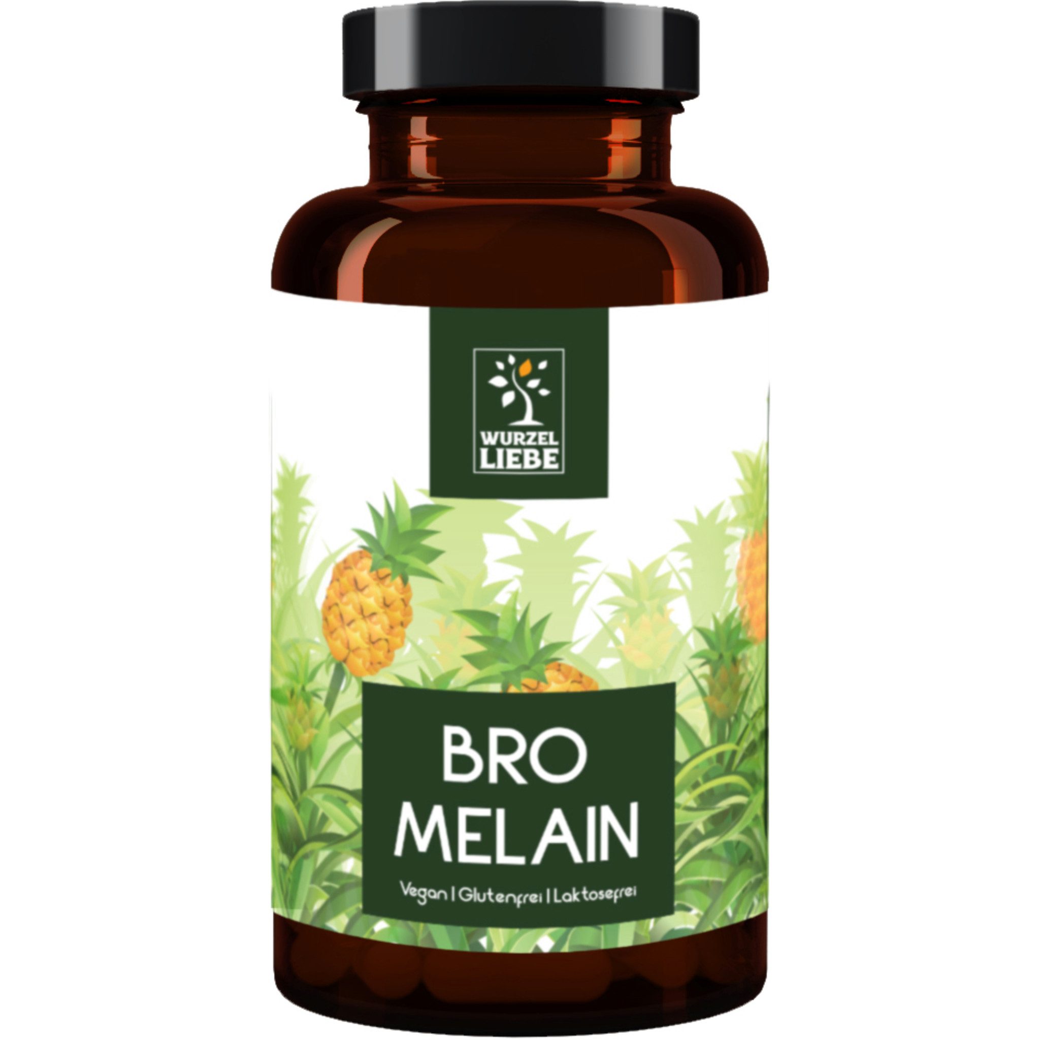 WURZELLIEBE Bromelain aus Ananas Extrakt - 600 mg (3000 F.I.P) magensaftresistente Kapseln, 120 er Packung à 120 St.