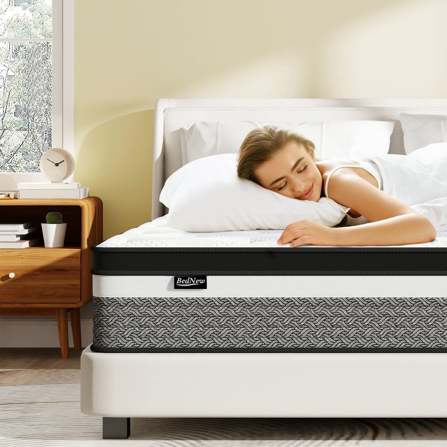 Taschenfederkernmatratze 160 x 200cm, mit Comfort Memory-Schaum Schicht, Bednew, 31 cm hoch, Druckentlastung, Temperaturausgleichend, 101 Nächte Probeschlafen
