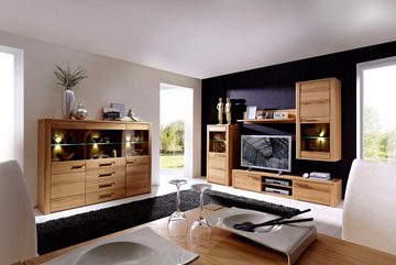 Innostyle Highboard Nature Plus, Breite 172 cm, 3 Glas-/Holztüren, 3 Schubkästen