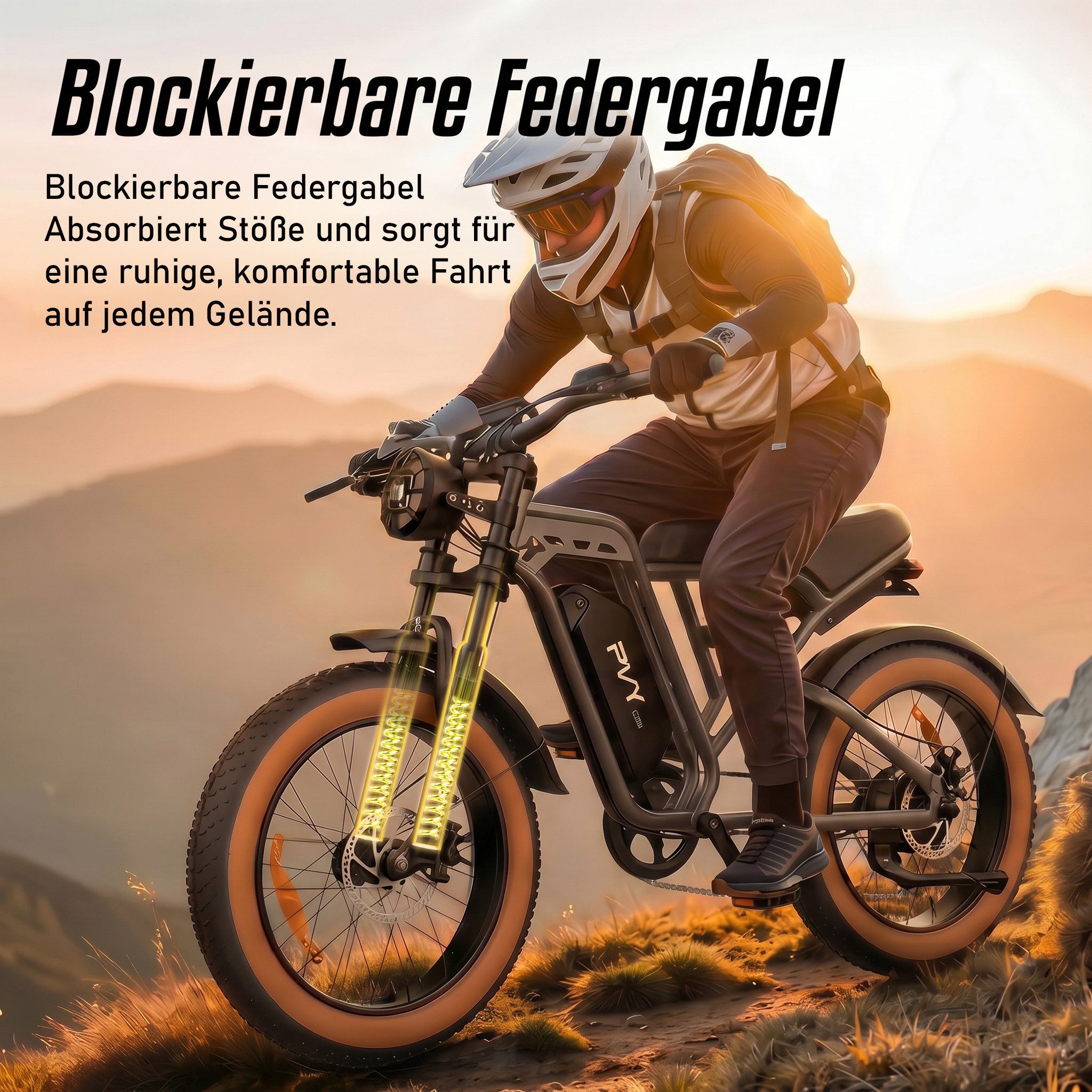 Vankel E-Bike Mountainbike Fat E-Bikes E-Fahrrad Damen u. Herren 960 WH Pedelec Max.120 km E-MBT, Kettenschaltung, Heckmotor, 960 Wh, (Beleuchtungsset mit Batterieladegerät, Batterieschlüssel, Werkzeug), 20×4.0 All-Terrain Elektrofahrrad mit Shimano 7-Gang