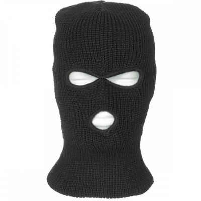 MFH Schlupfmütze Balaclava 3 Loch, Polyacryl, schwarz (Packung) mit wärmender Wolle