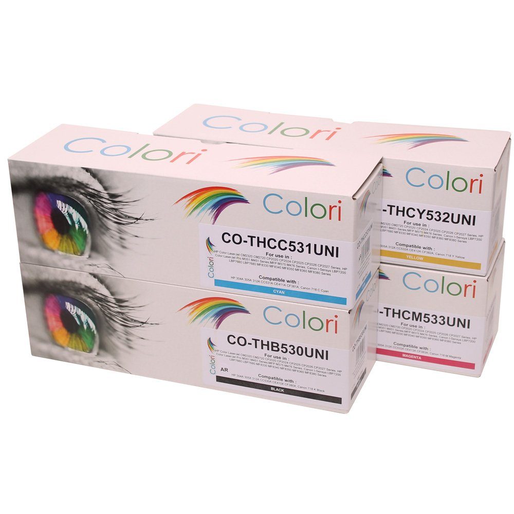 Colori Tonerkartusche, Kompatibles Set 4x Toner für Canon 718 für Canon I-Sensys LBP-7200 LBP-7200c LBP-7200cdn LBP-7200cn LBP-7210cdn LBP-7660cdn LBP-7680cdn LBP-7680cx MF-724cdw MF-726cdw MF-728cdw MF- von Colori