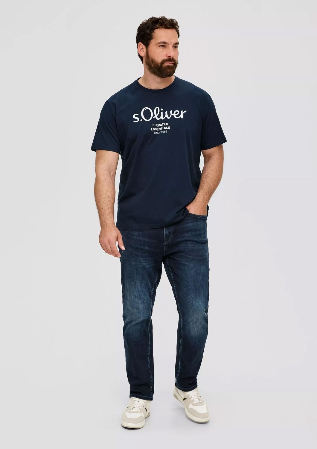 s.Oliver T-Shirt (2-tlg) mit Rundhals-Ausschnitt, kurzarm, Logo-Aufdruck im 2er Pack