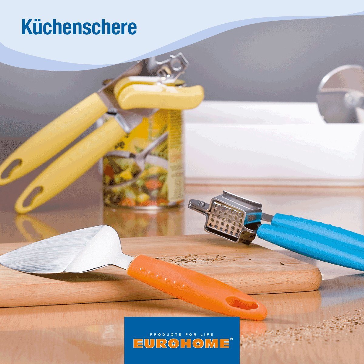 EUROHOME Haushaltsschere Universalschere rostfrei - Schere - Mehrzweckschere - Haushaltshelfer, (1-tlg., Küchenschere 21 cm), Allzweckschere Küche mit ergonomis – Bild 4 von 4