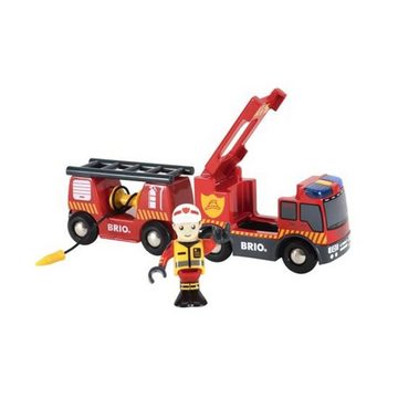 BRIO® Spielzeug-Feuerwehr 33811, Leiterfahrzeug, mit Sirene, Blaulicht und Schlauch
