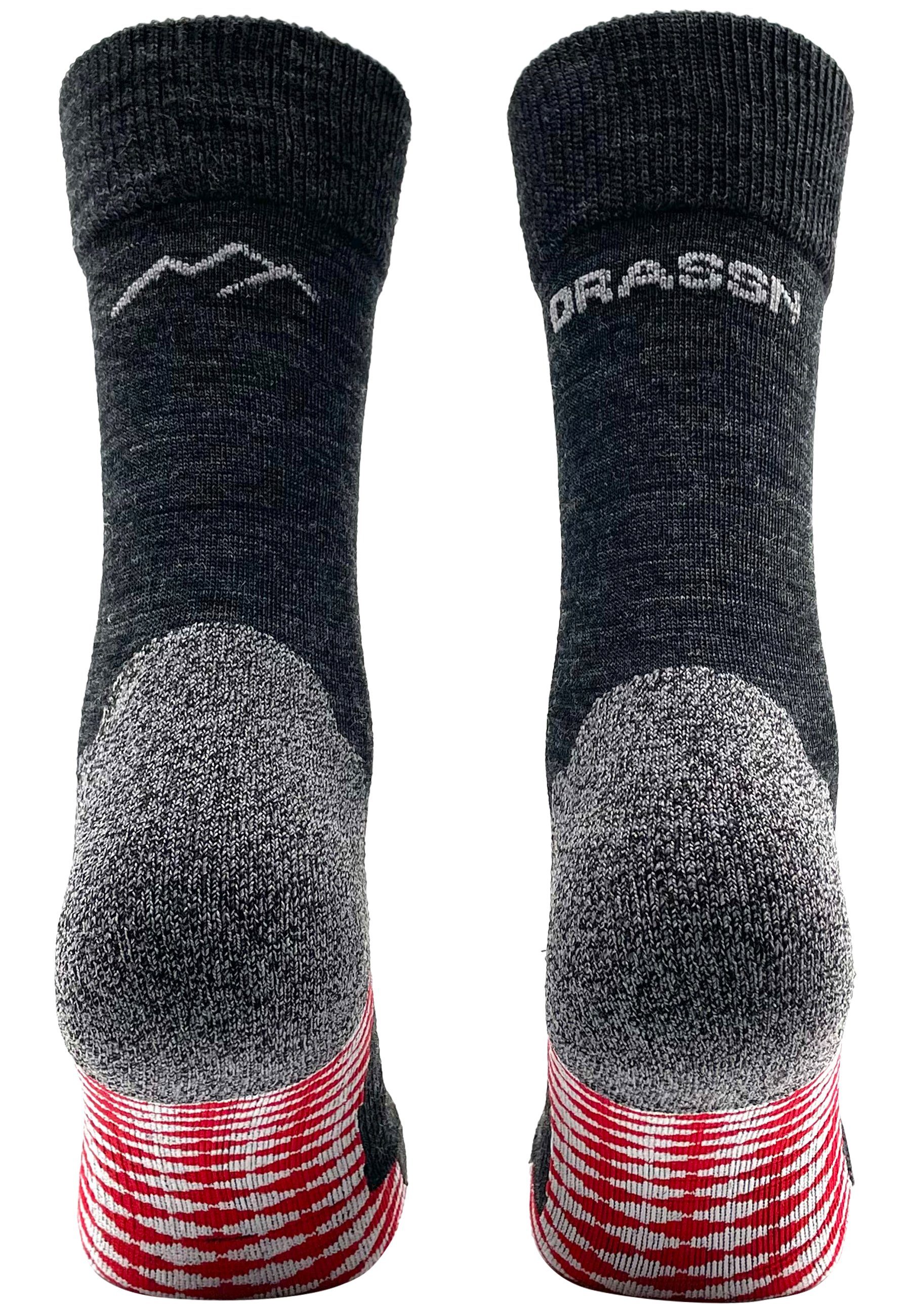 DRASSN Wandersocken Vohenstrauß Herren und Damen (1-Paar) aus Merino Wolle, mit druckfreiem Bündchen und Blasenschutz