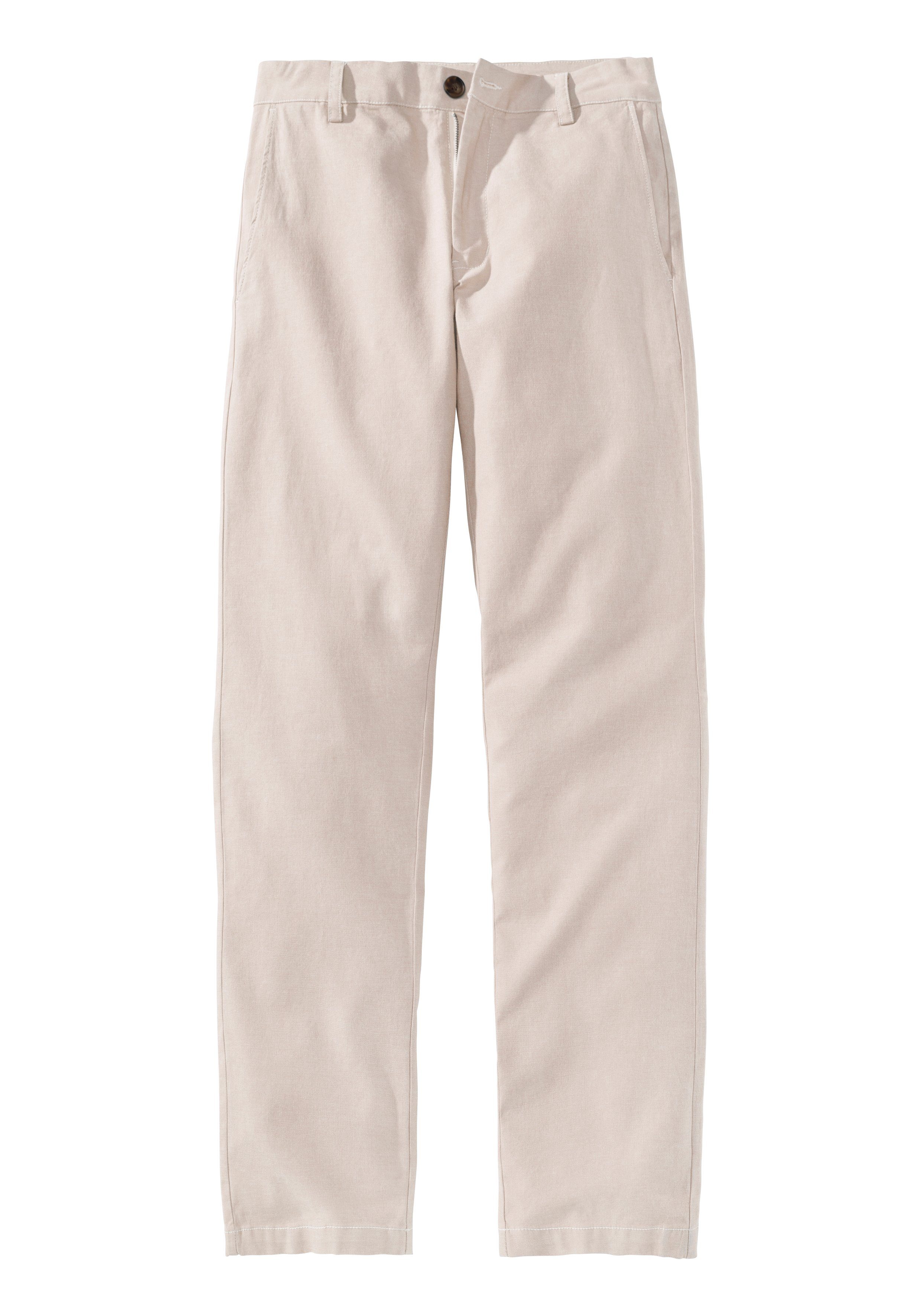 John Devin Chinohose regular-fit, lange Oxford Hose aus elastischer Baumwoll-Qualität