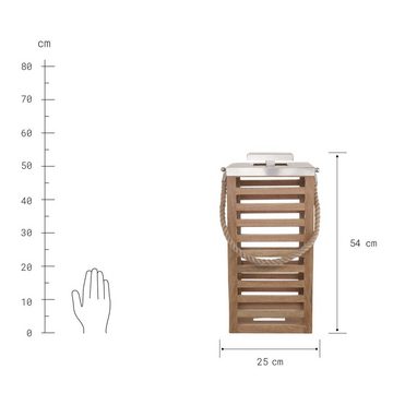 BUTLERS Kerzenlaterne SHORE Laterne Mangoholz Höhe 54cm