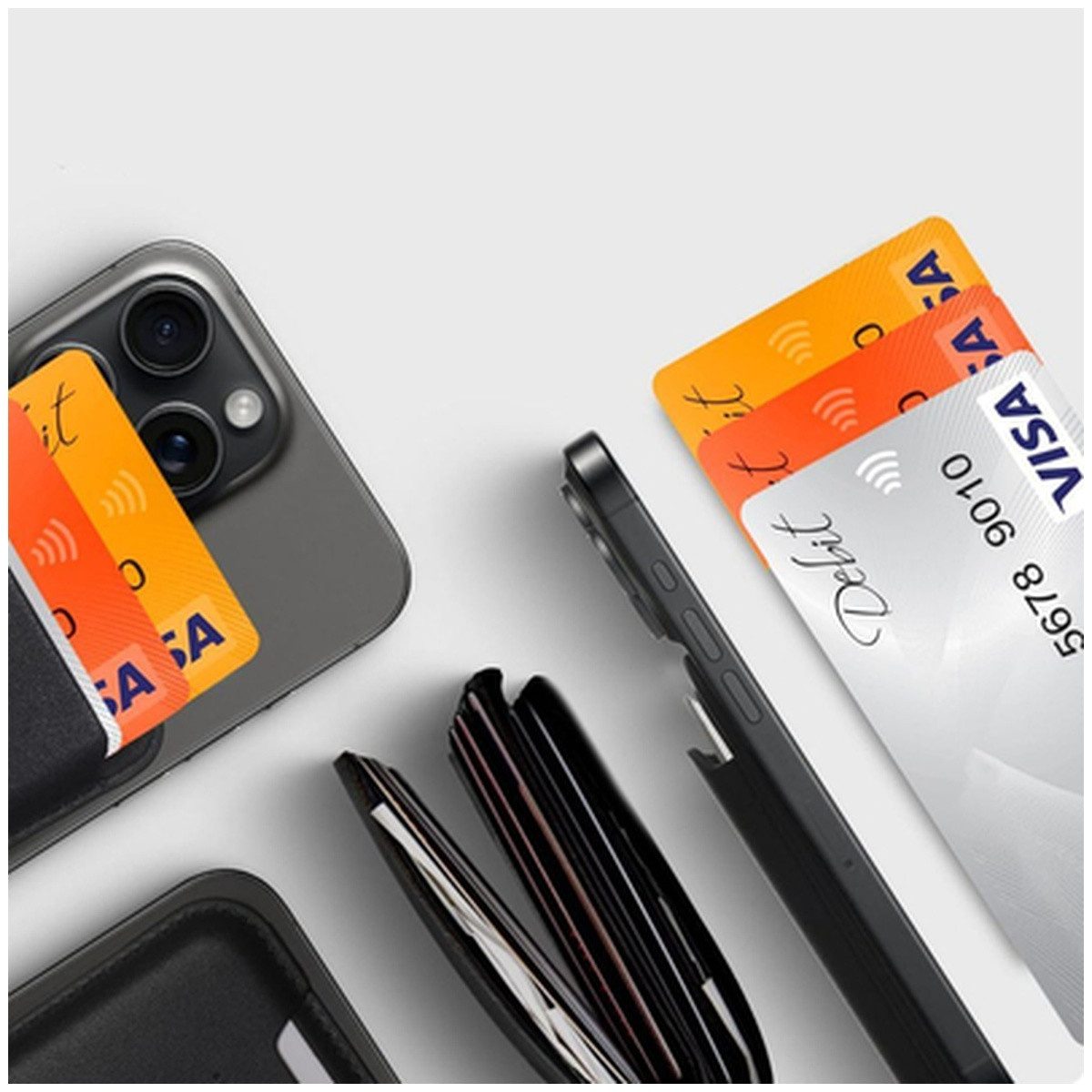 TECH PROTECT Handy-Halterung Tech Protect MagWallet MagSafe Hülle mit universellem, (1-tlg)