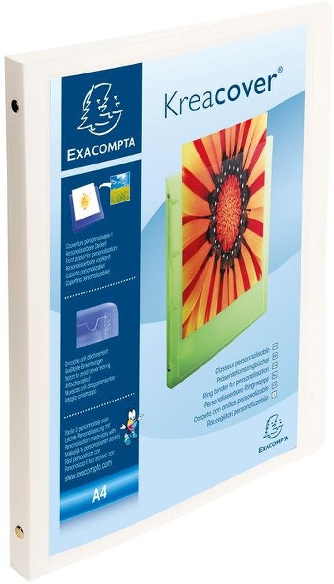 EXACOMPTA Präsentationsordner Präsentationsringbuch Kreamax A4 15mm 4 Ringe weiß