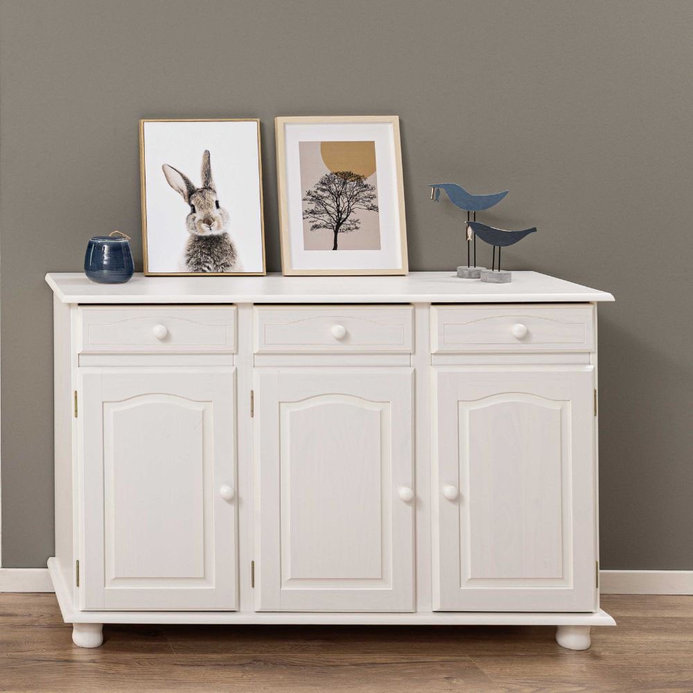 Inter Link Sideboard Livio (1 St), Kiefer Massiv, Landhaus, BxTxH: ca. 130 x 43 x 87 cm