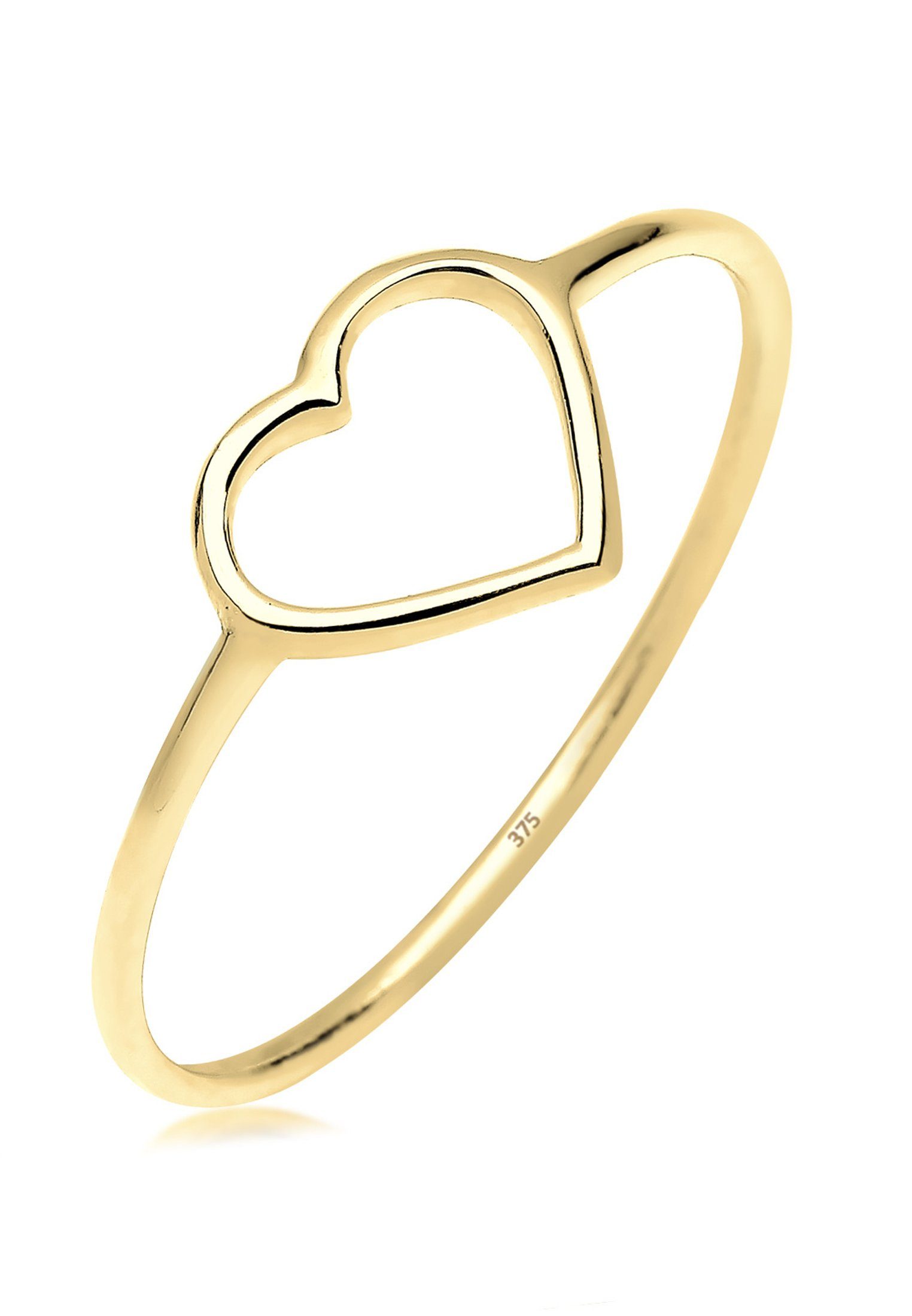Elli Premium Fingerring Herz 375 Gelbgold, günstig online kaufen