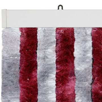 Türvorhang Flauschvorhang 100 x 200 cm bordeaux silber, Moritz, Hakenaufhängung (1 St), abdunkelnd, Chenille Vorhänge Camping Türvorhang Wohnwagen Wohnmobil Zubehör