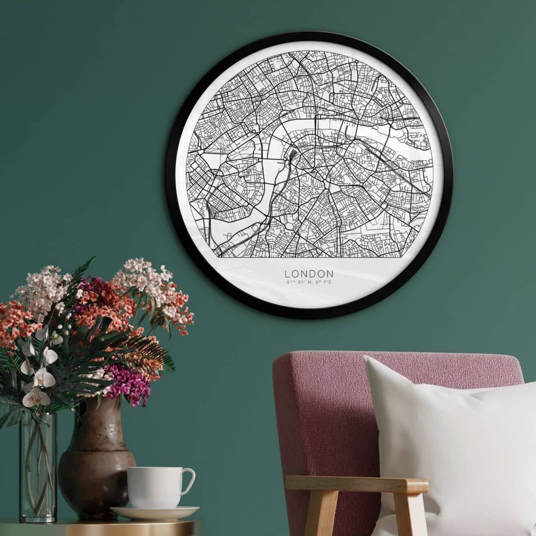 Poster Wandbild Poster Rund Küche Minimalistische Heimat Stadtplan London