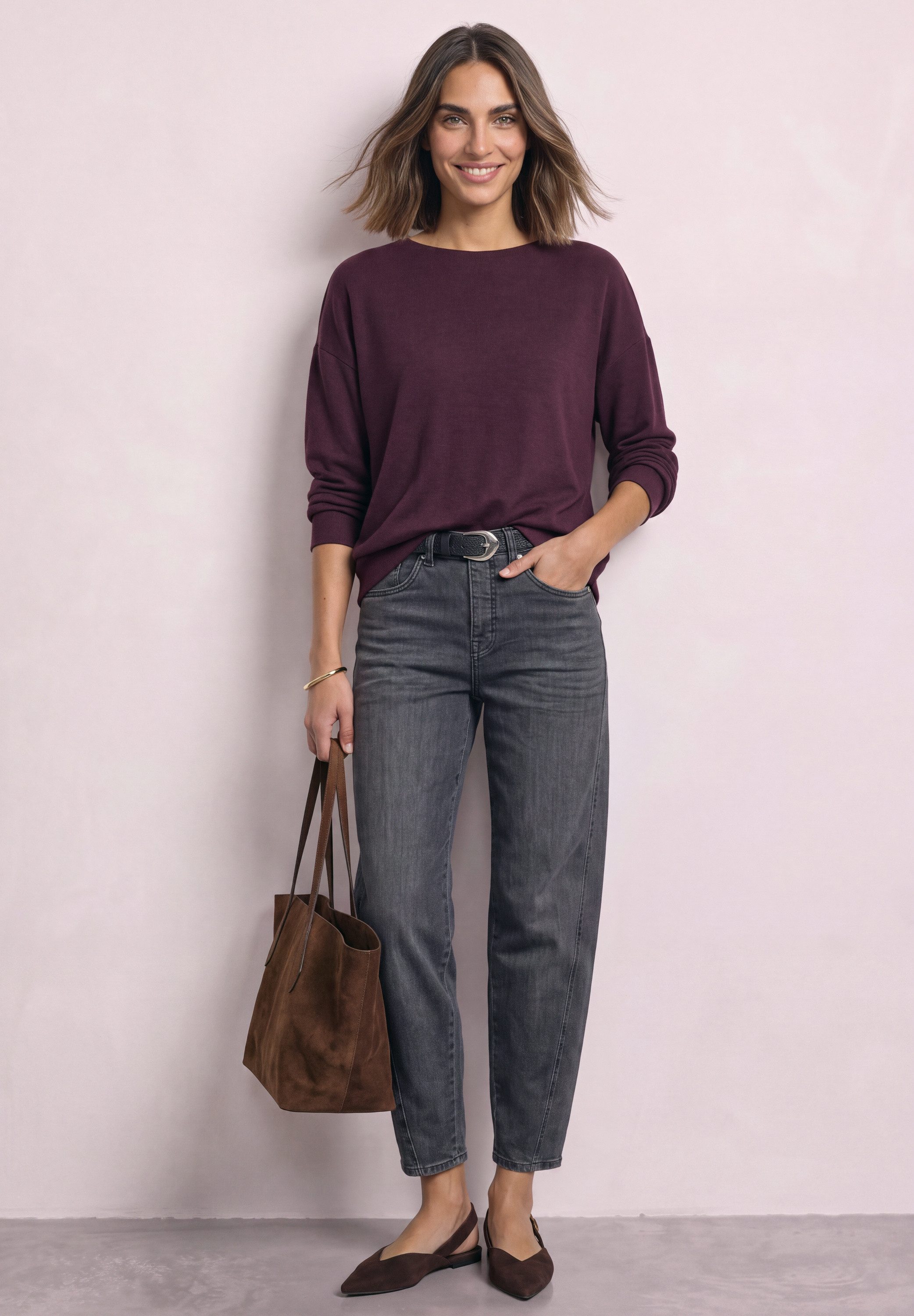 STREET ONE Langarmshirt in Unifarbe – Bild 3 von 5