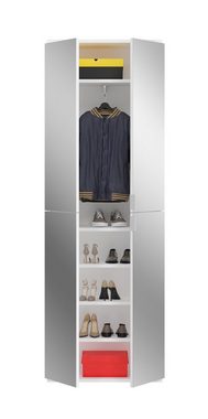 xonox.home Kleiderschrank Garderobenschrank Projekt X, Kombination, weiß, Spiegeltüren