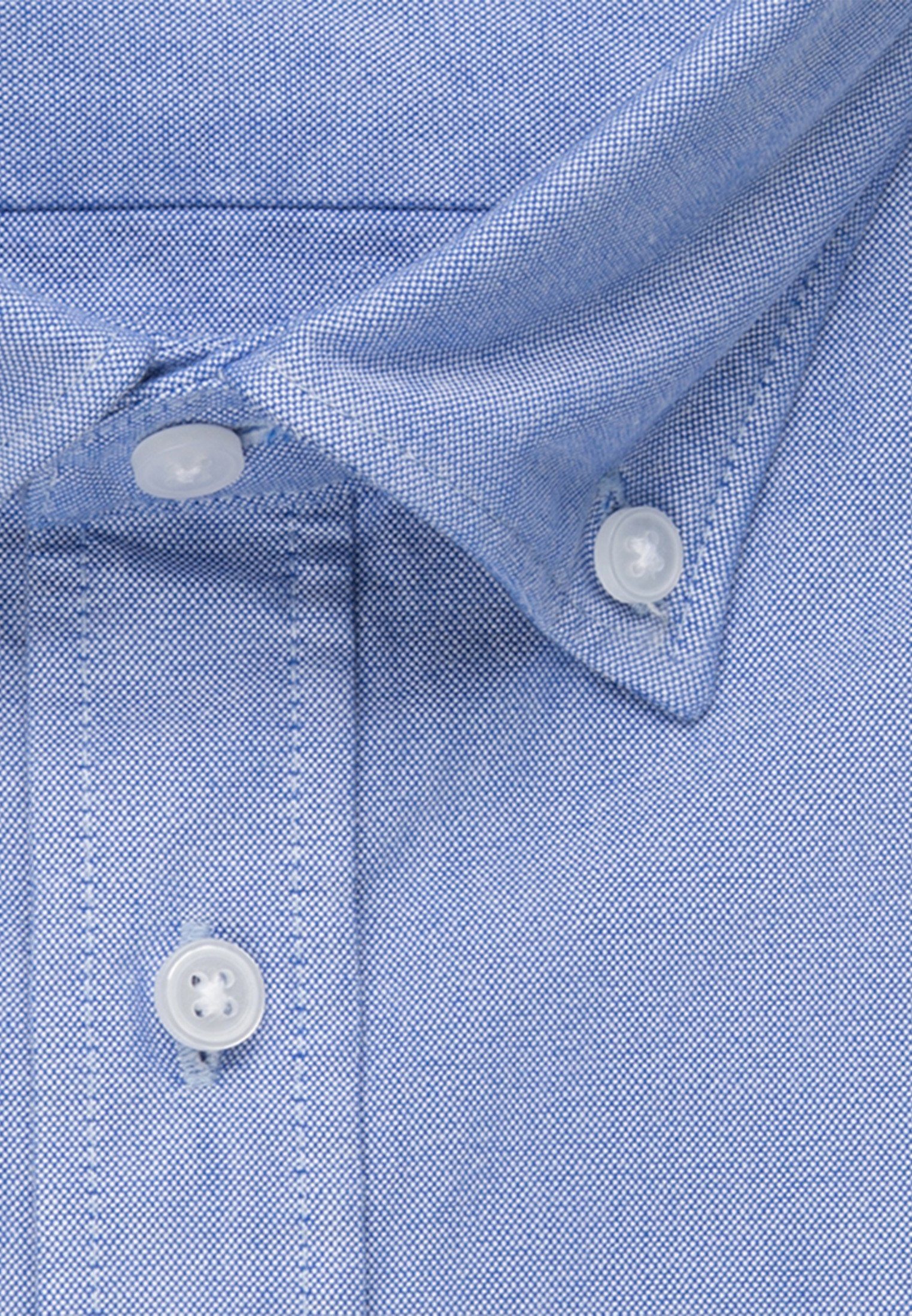 Regular Regular Langarm seidensticker Hellblau Uni Button-Down-Kragen Businesshemd