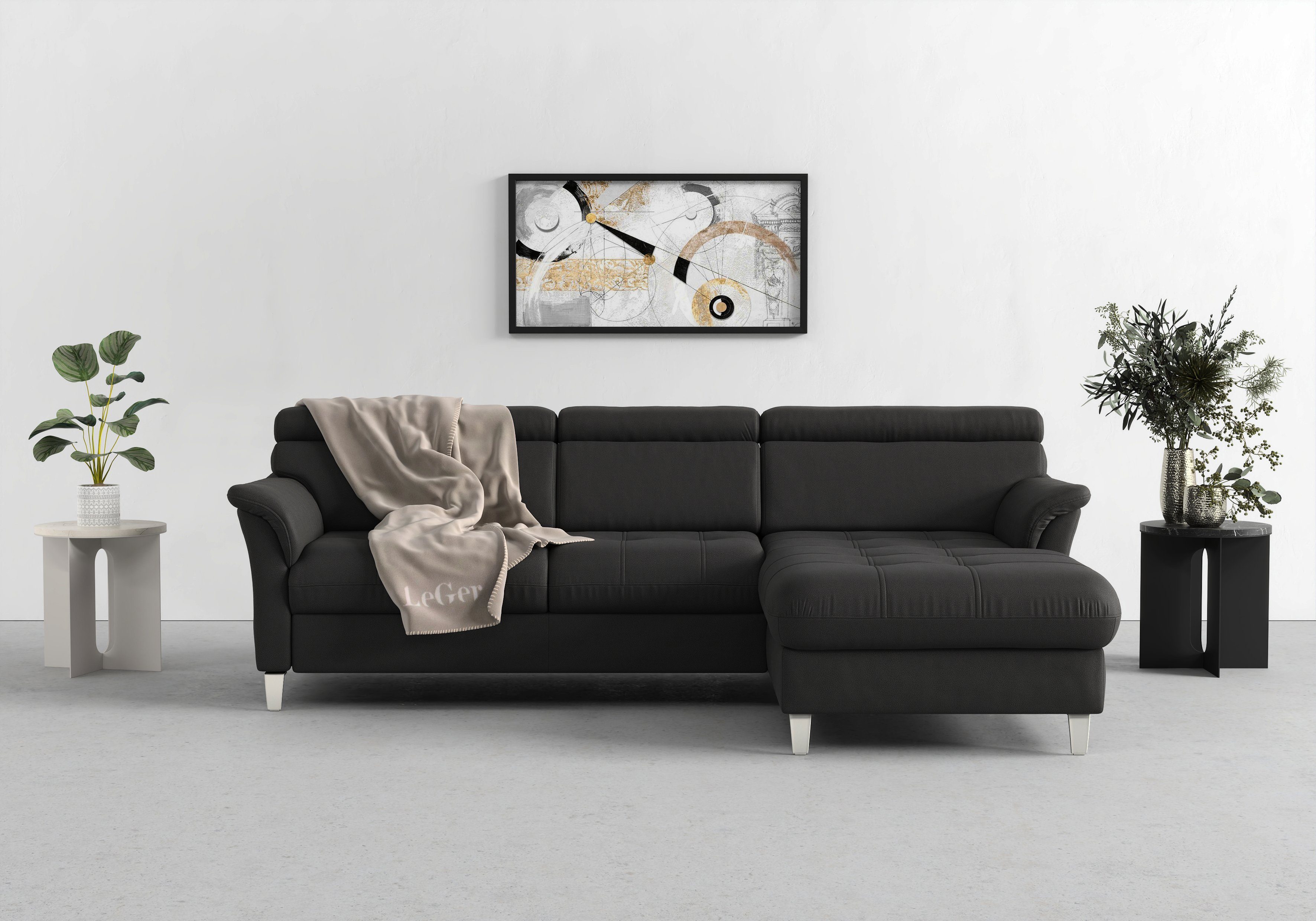 sit&more Ecksofa Marano, inklusive Bettkasten wahlweise mit Bettfunktion, Kopfteilverstellung