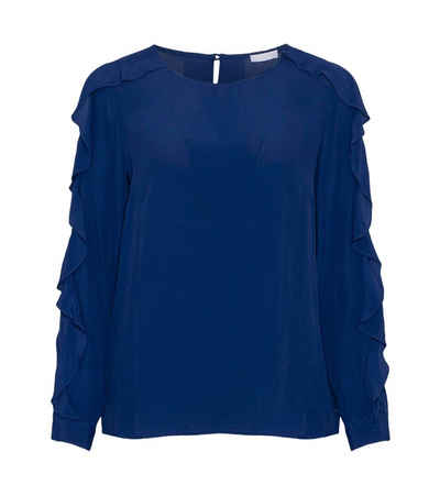 CLAIRE WOMAN Blusentop »CLAIRE WOMAN Blusen-Shirt klassiches Damen Langarmshirt mit Volants Freizeit-Shirt Blau«