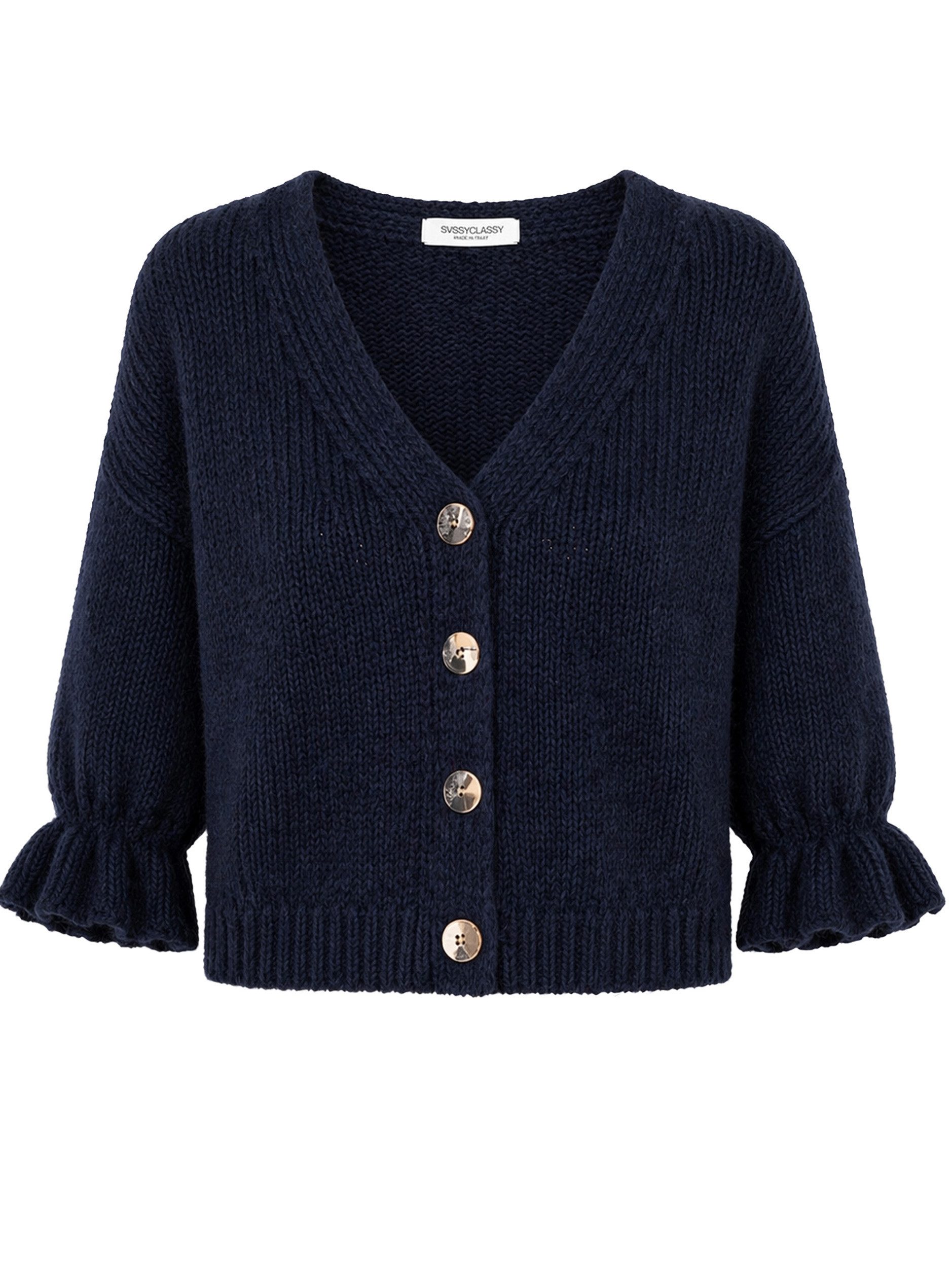 Cardigan Strickjacke mit 3/4-Ärmeln für Damen