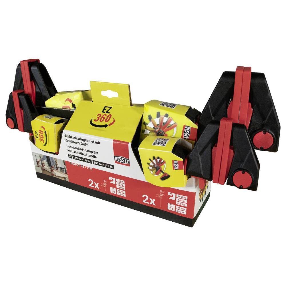 Bessey Schraubzwinge Set bestehend aus 2x EZ360M-15 + 2x EZ360-30 EZ360M-EZ360-SET