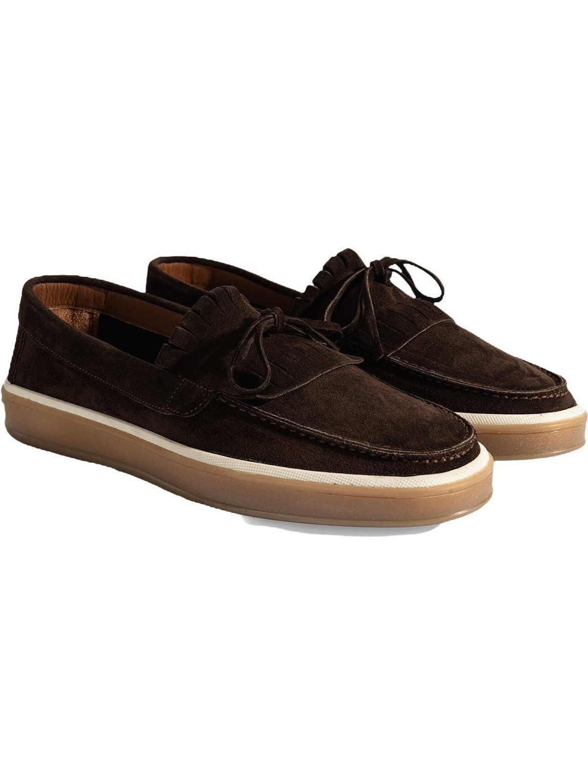Herren-Slipper – Obermaterial aus Wildleder, Lederfutter, flacher Abs Loafer