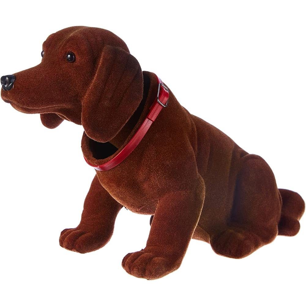 SIMBA Dekofigur Wackelkopf Waldi, 1 dunkelbraun) Wackelhund, Stück Farbe oder zufällige (hellbraun