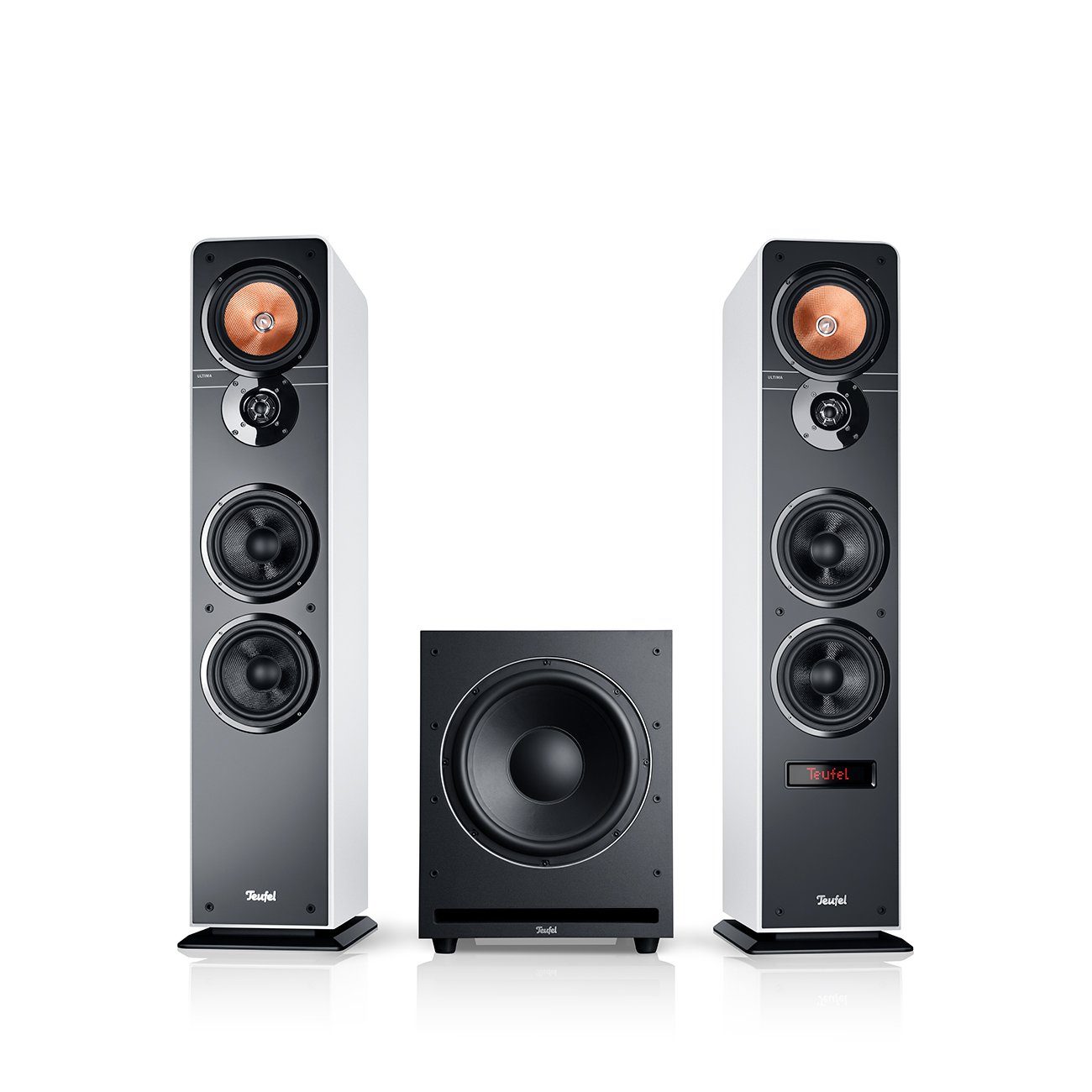 Teufel ULTIMA 40 AKTIV Club Edition Wireless Lautsprecher (Bluetooth, AUX, HDMI, Kabellos, Kabelgebunden, 260 W, Integrierter Verstärker mit stattlichen 2 x 130 Watt)
