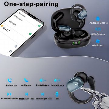 HYIEAR Bluetooth-Kopfhörer 5.3, Schlafen, mit schwarzer Geldbörse wireless In-Ear-Kopfhörer (Bluetooth, Stereo USB-C, Sprachsteuerung, kompatibel mit Android/iOS)