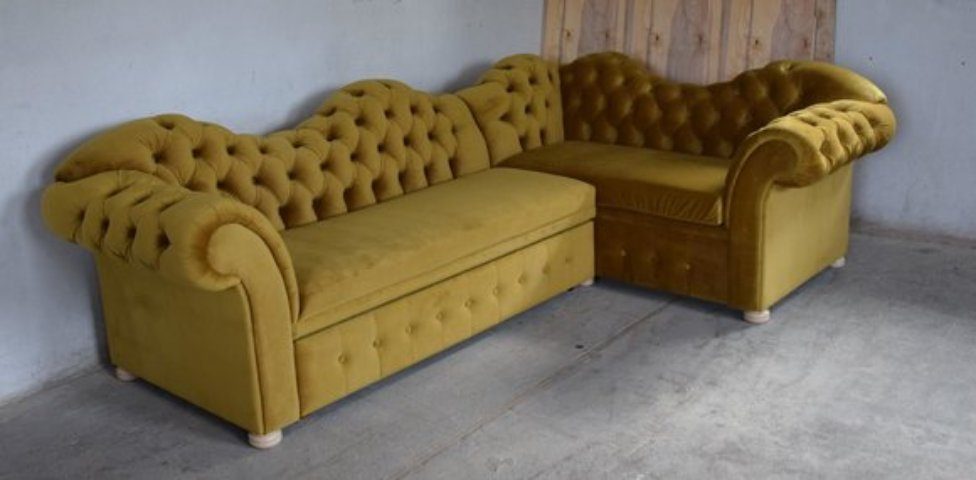 Ecksofa x 165cm Wohnlandschaft 250 Chesterfield JVmoebel Ecksofa,