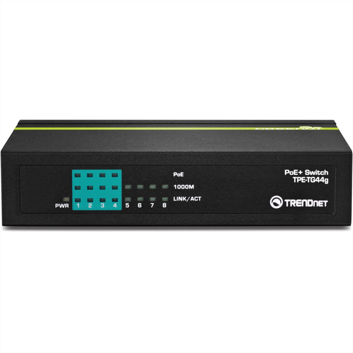 Trendnet TPE-TG44g 4 PoE 4 Gigabit Non-PoE Switch 8-Port PoE, GREENnet Netzwerk-Switch