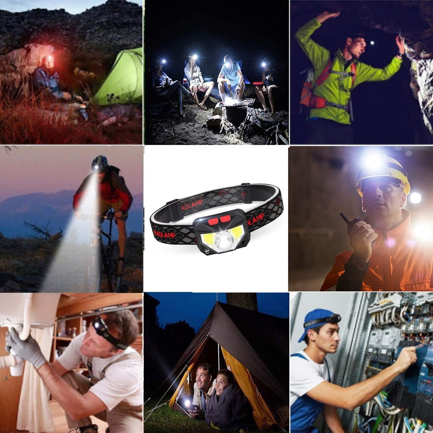 zggzerg LED Stirnlampe IPX4 Wasserdicht Kopflampe Superhell Einstellbare USB Wiederaufladbare