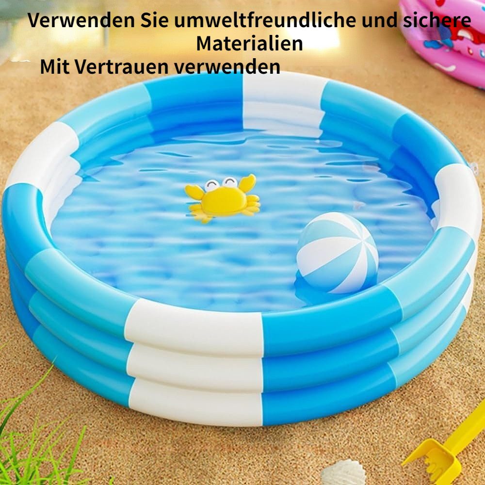 Blusmart Planschbecken Aufblasbares Kinderschwimmbecken, (Mit Fußpumpe, Geeignet für den Innen- und Außenbereich), Mädchen Junge Garten Hinterhof