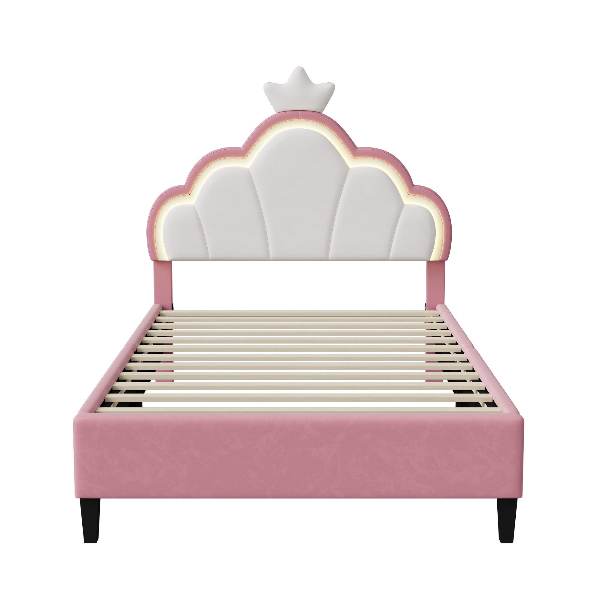 PXloue Polsterbett Kinderbett Jugendbett (Kopfteil hochstellbar), günstig online kaufen