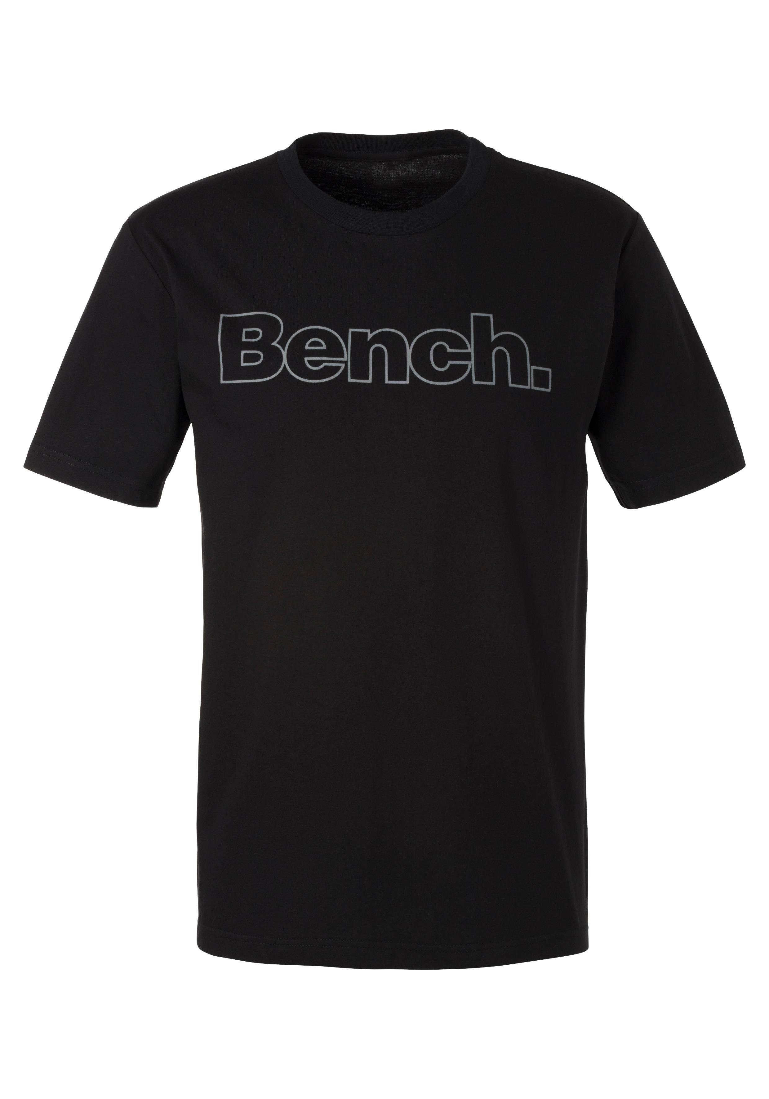 mit Print schwarz vorn Loungewear T-Shirt Bench. Bench. (2-tlg)