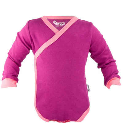 divata Wickelbody divata Langarm Wickelbody - Mädchen Baby Body mit Druckknöpfen 100% Baumwolle - extra entspanntes an- und ausziehen - Frühchen Kleidung ab Gr. 44