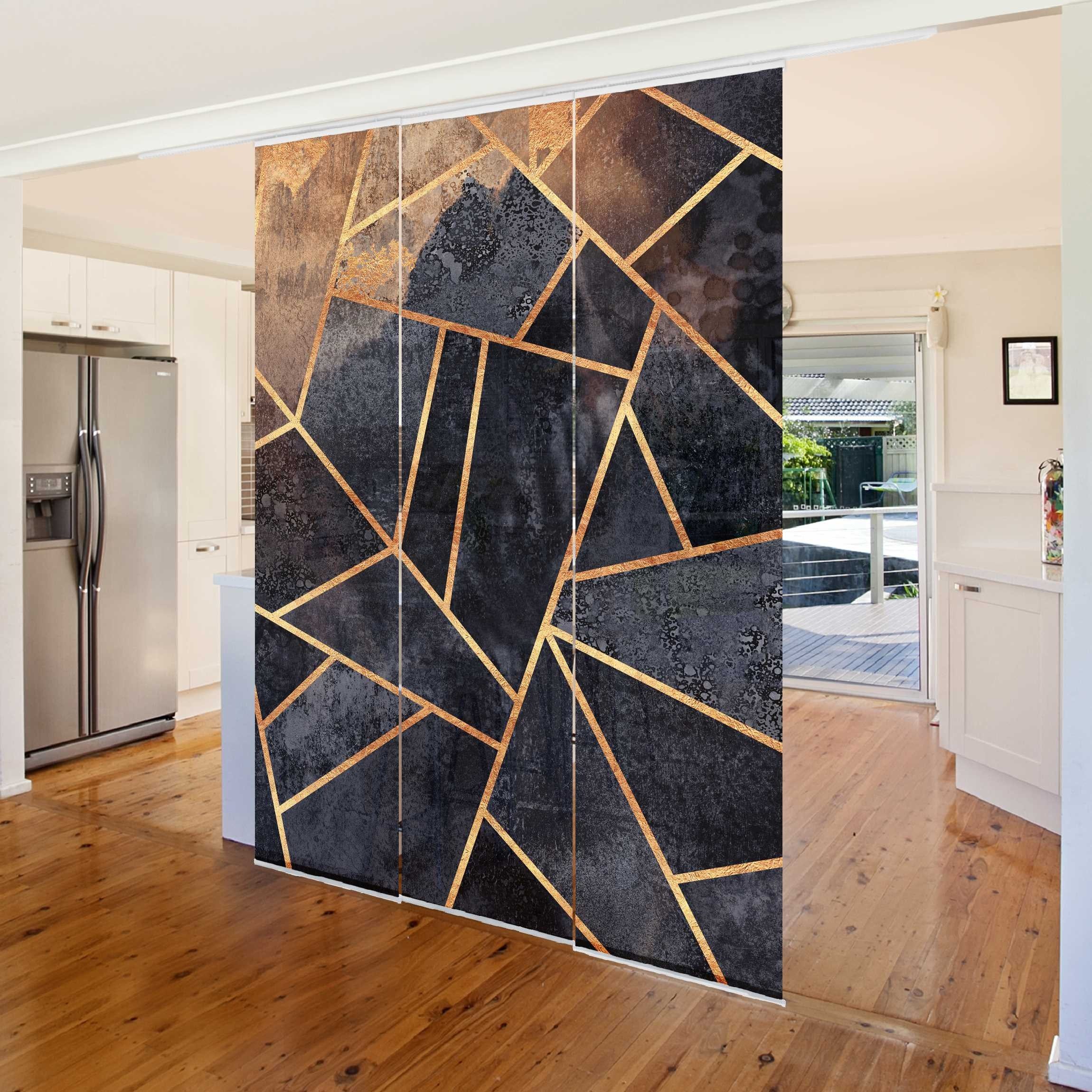 Bilderdepot24 Schiebegardine modern Flächenvorhang blickdicht Onyx günstig online kaufen
