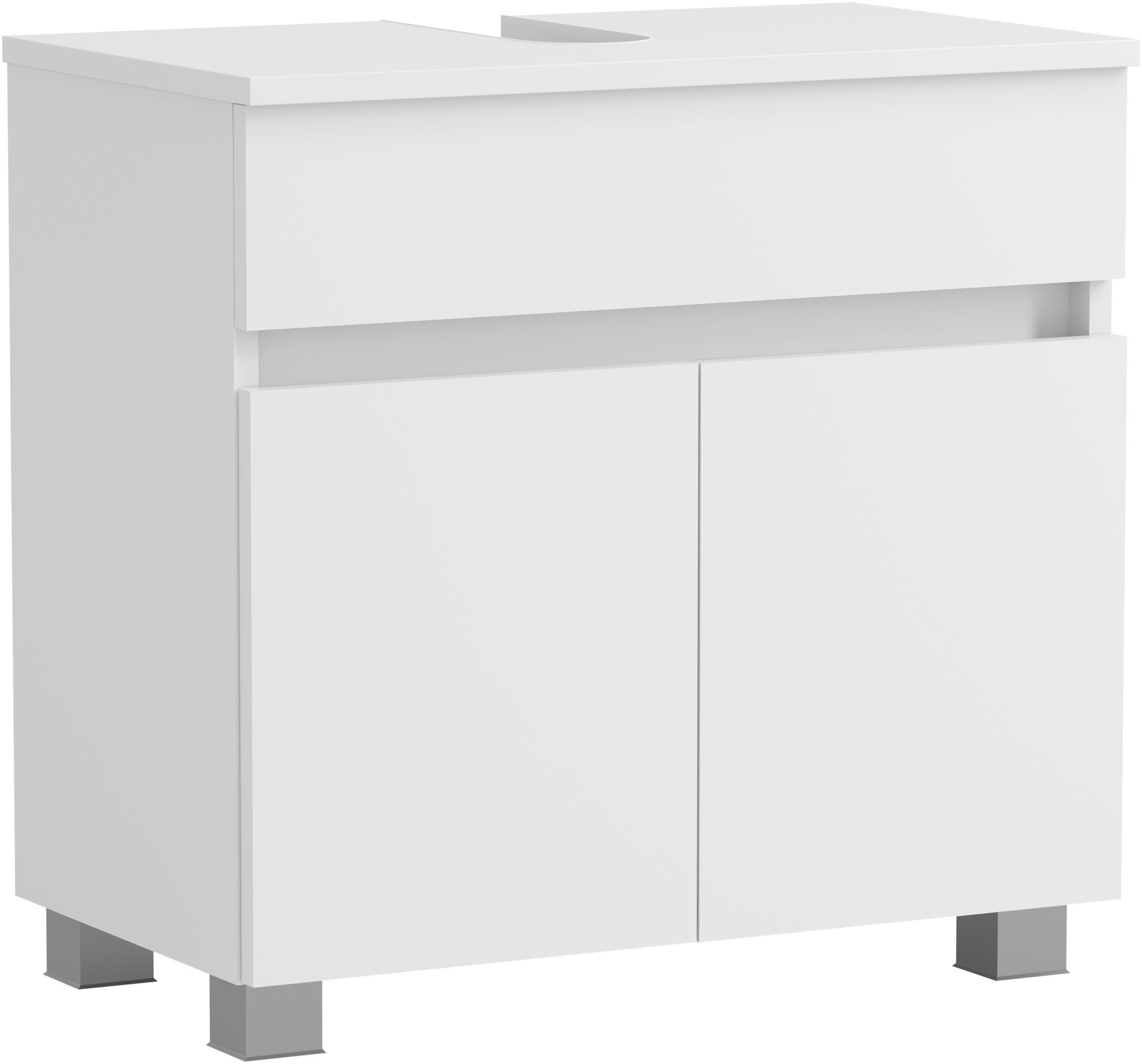 OTTO home Waschbeckenunterschrank Bozen, Unterbeckenschrank 60 cm (Badezimmerschrank, Badschrank, Stauraum, Badmöbel, Schrank) griffloses Design, Maße (B/T/H): 60/35/54 cm