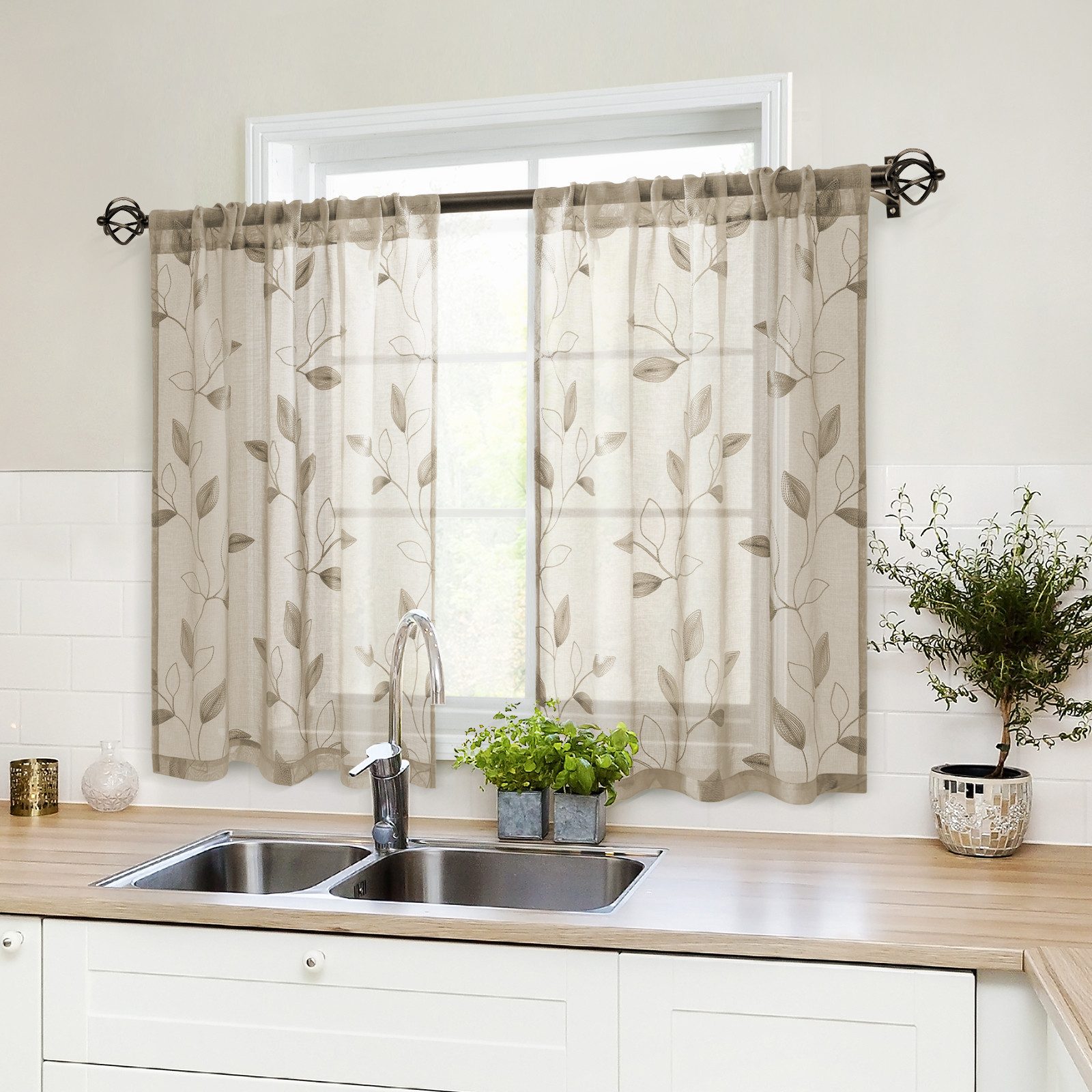 BYSURE Scheibengardine Voile Scheibengardinen modern Wohnzimmer günstig online kaufen