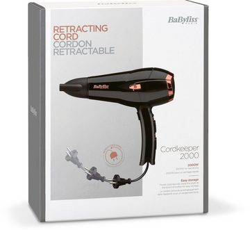 BaByliss Ionic-Haartrockner D373E Cordkeeper, 2000 W, mit Kabeleinzug