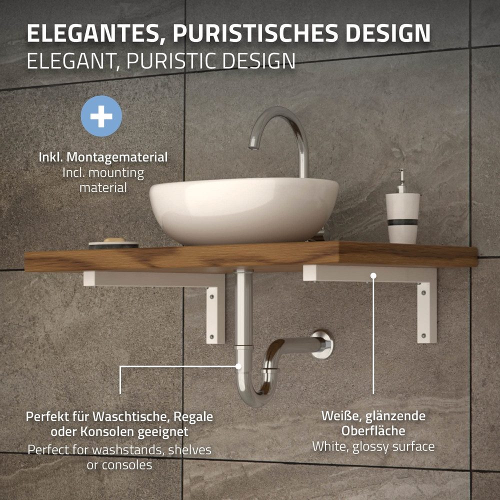 ML-DESIGN Wandregalhalter Wandkonsole Set für Waschtisch günstig online kaufen