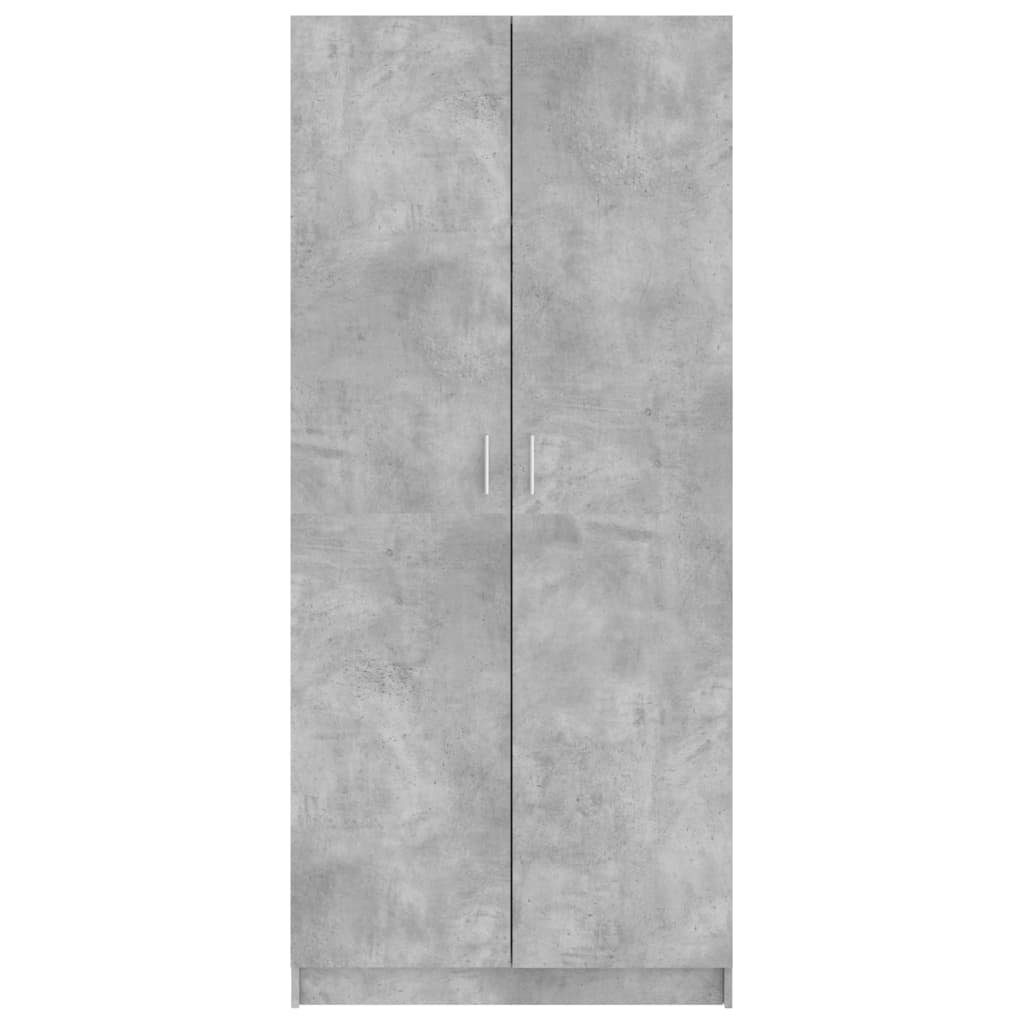 (1-St) cm Kleiderschrank vidaXL Betongrau Kleiderschrank 80x52x180 Holzwerkstoff