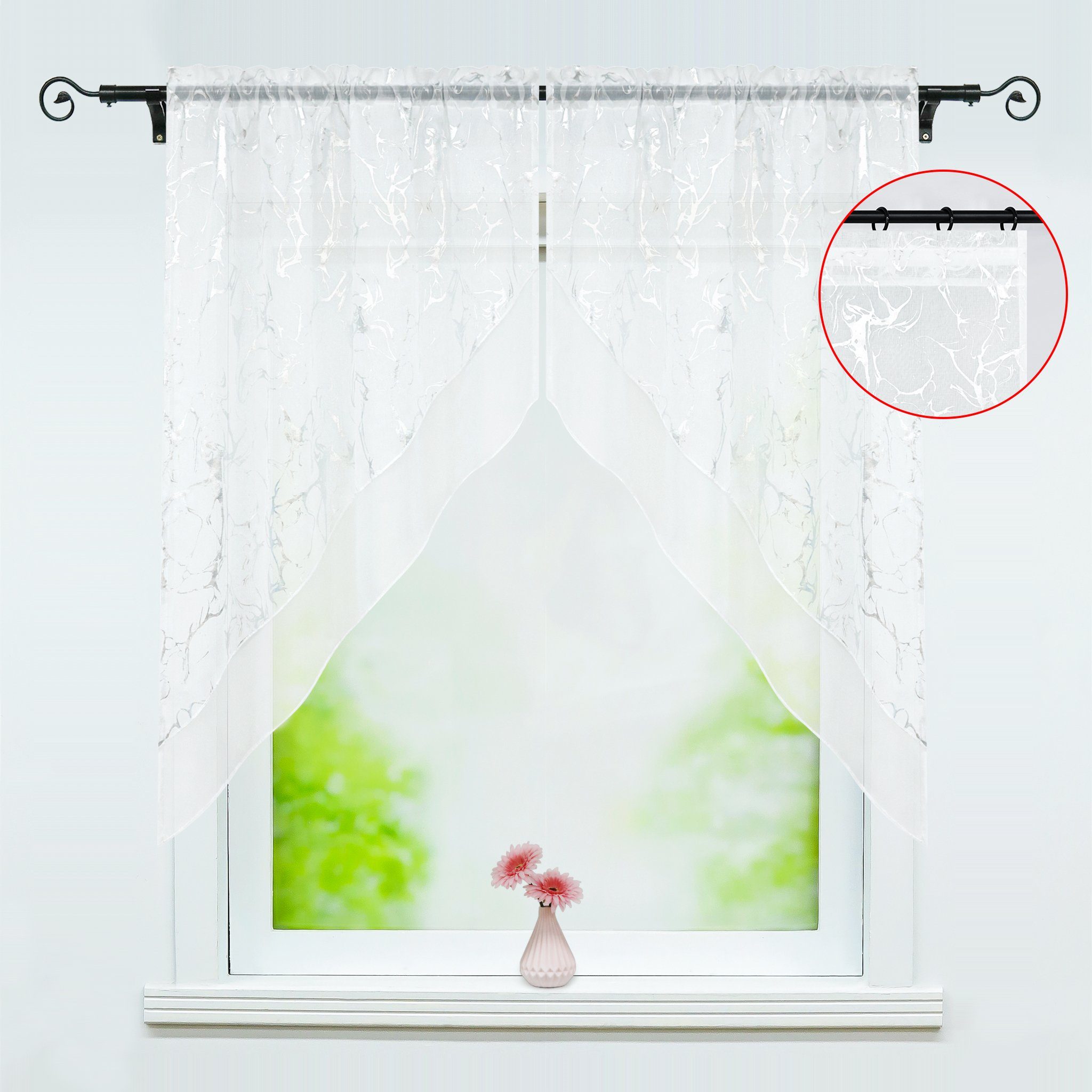 Joyswahl Scheibengardine Alice (2 St), Stangendurchzug, transparent, zweila günstig online kaufen