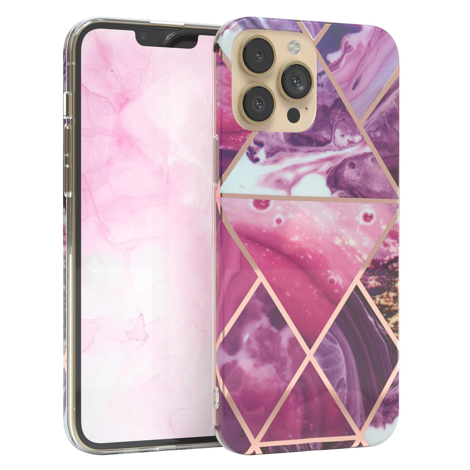 EAZY CASE Handyhülle IMD Motiv Cover für Apple iPhone 13 Pro Max 6,7 Zoll, Dünne Handy Schutzhülle mit Kameraschutz Slim Backcover Violett Beere
