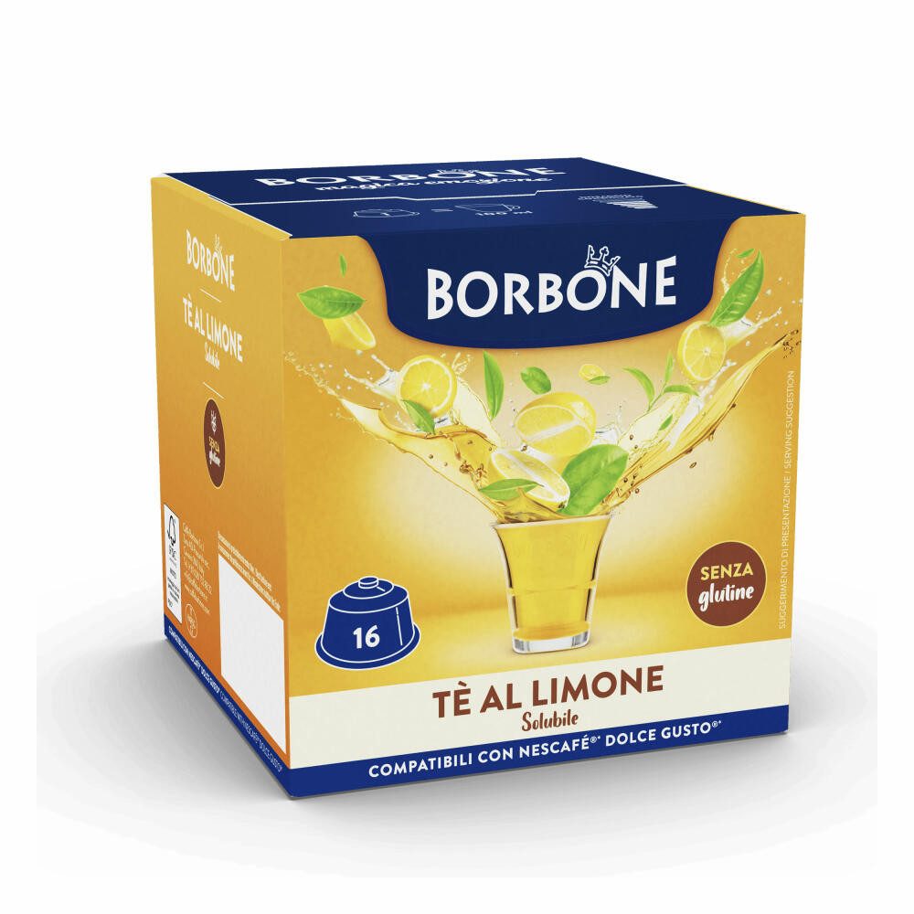 Caffè Borbone Tee Zitronentee, 16 Kapseln, Kompatibel mit Nescafé Dolce Gusto Maschinen*