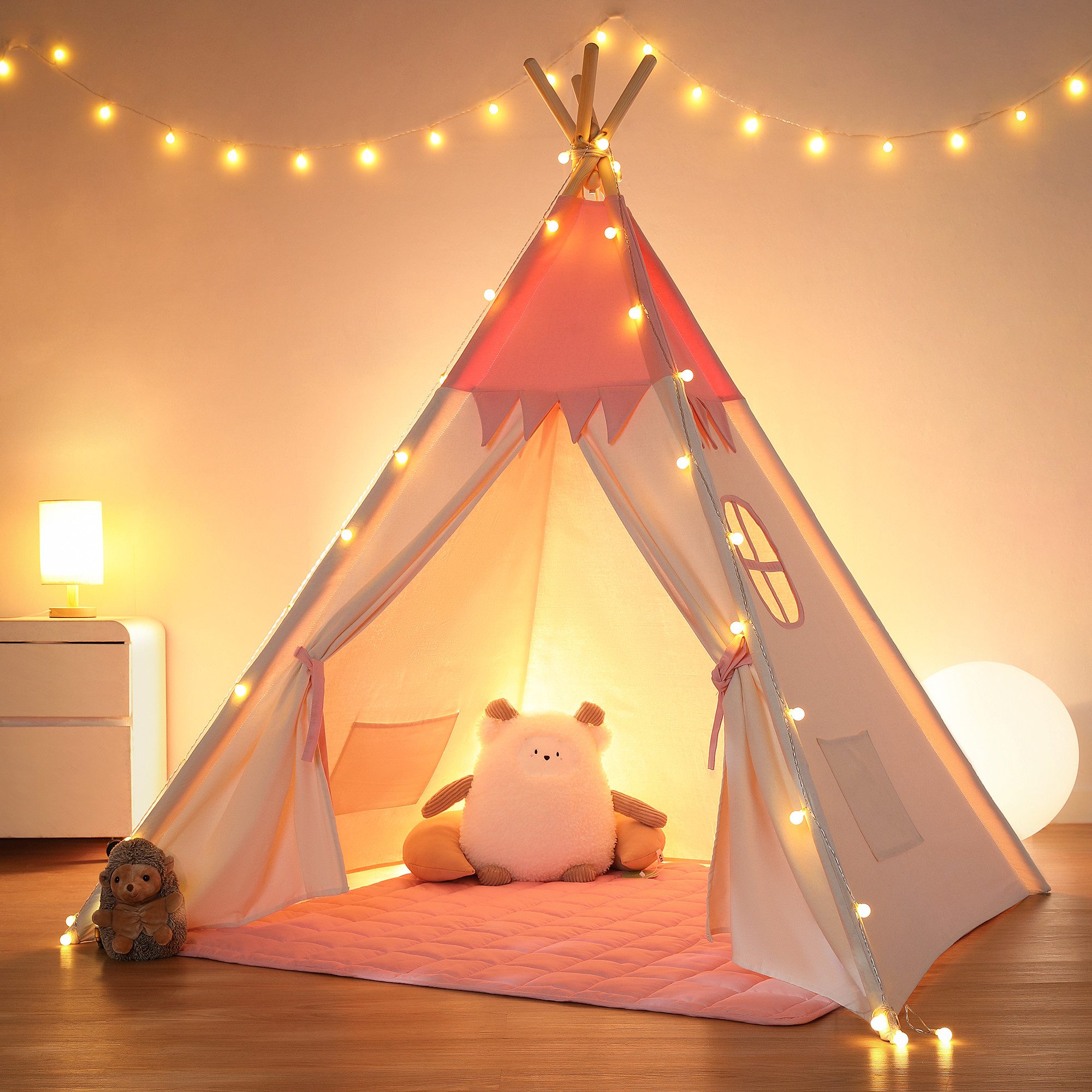 besrey Spielzelt Tipi Zelt für Kinder, Tippi Kinderzelt, Kindertipi +Lichte günstig online kaufen