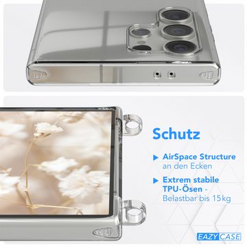 EAZY CASE Handykette Boho Umhängeband für Samsung Galaxy S24 Ultra 6,8 Zoll, Phone Chain nutzbar als Bauchtasche Body Case Riemchen mit Hülle Weiß