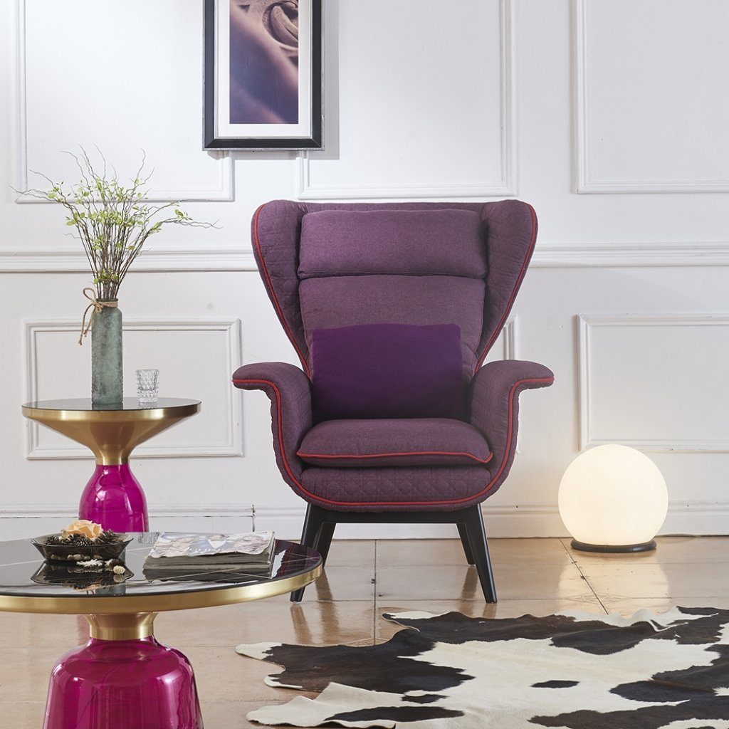 JVmoebel Loungesessel, Sessel Design Couch Sitzer Luxus Ohren Sitz Relax Leder Lounge